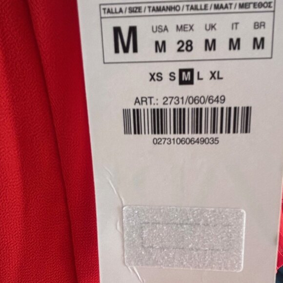 ZARA ORANGE GORGEOUS PLEATED CHIFFON MAXI DRESS WITH OPENED BACK, SZ. M, NWT - Picture 9 of 12